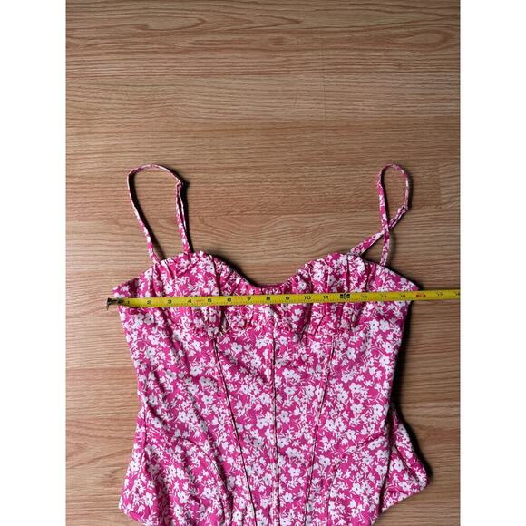 ZARA Pink Floral Bodysuit Sz Medium - Picture 3 of 5